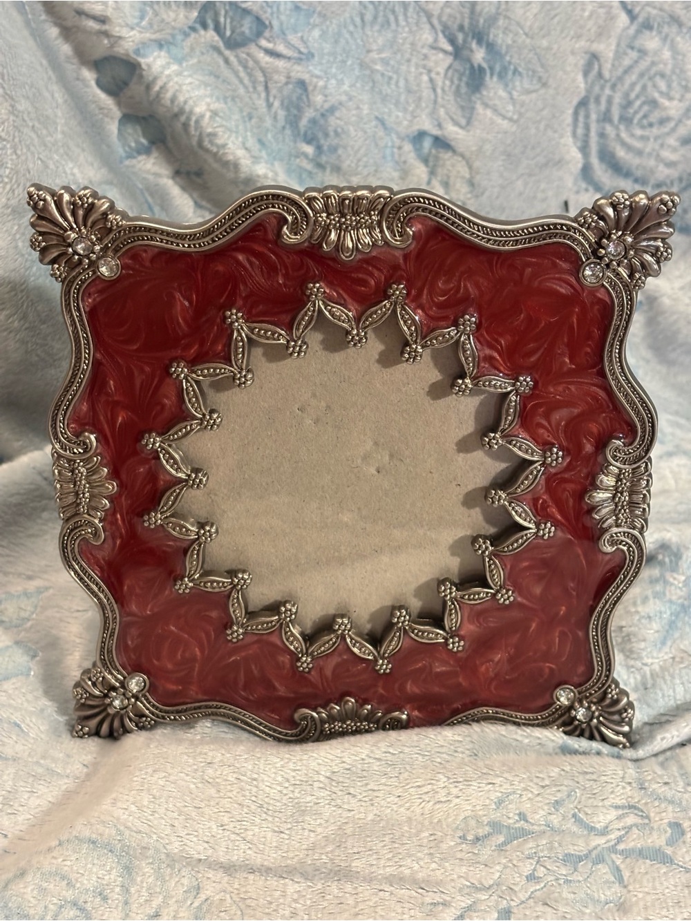Elegant Red Ornate Decorative Photo Frame - Classic Home Accent